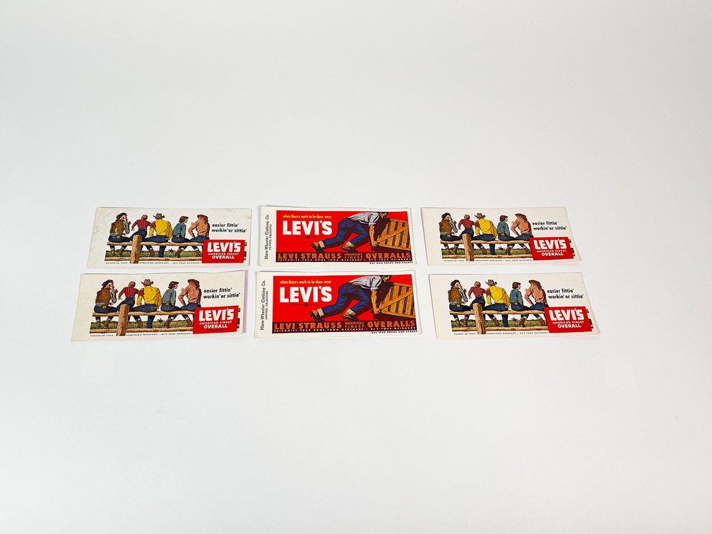 Set of 6 1940s-50s Levis Jeans Ink Blotters.