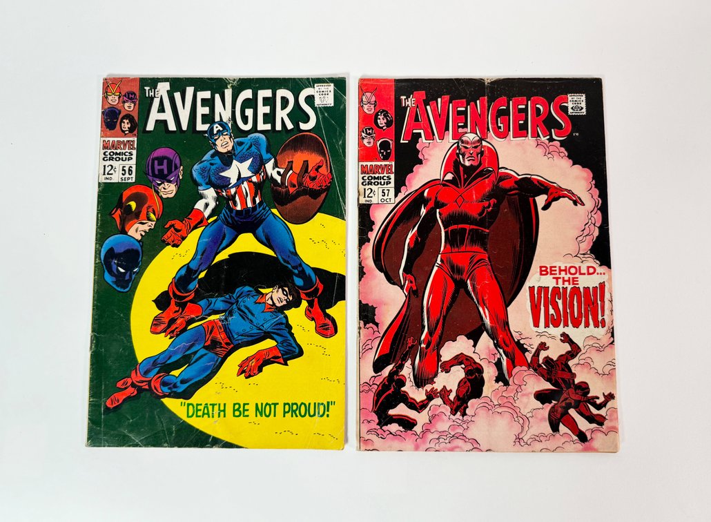 Lot of two 1968 The Avengers comics by Marvel. 