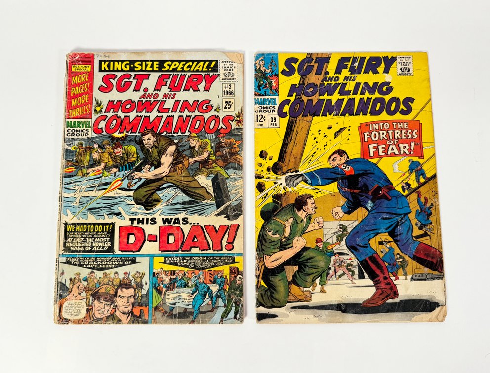 Lot of two 1966/67 Sgt. Fury and His Howling Commandos comics by Marvel.