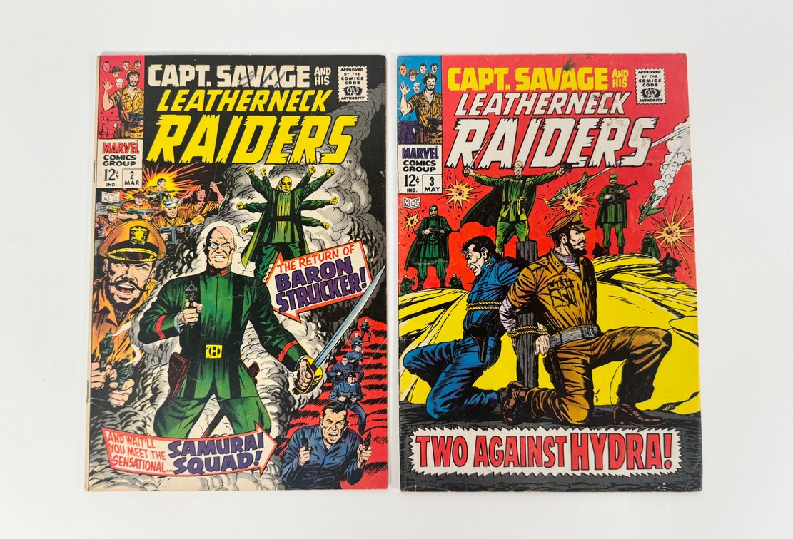 Lot of two 1968 Capt. Savage and his Leatherneck Raiders comics by Marvel.