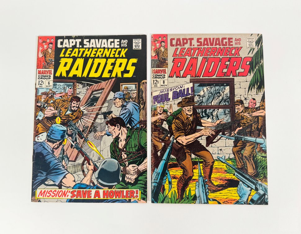 Lot of two 1968 Capt. Savage and his Leatherneck Raiders comics by Marvel. 