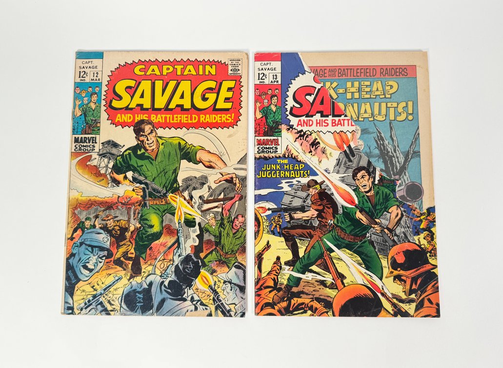 Lot of two 1969 Captain Savage and His Battlefield Raiders! comics by Marvel. 