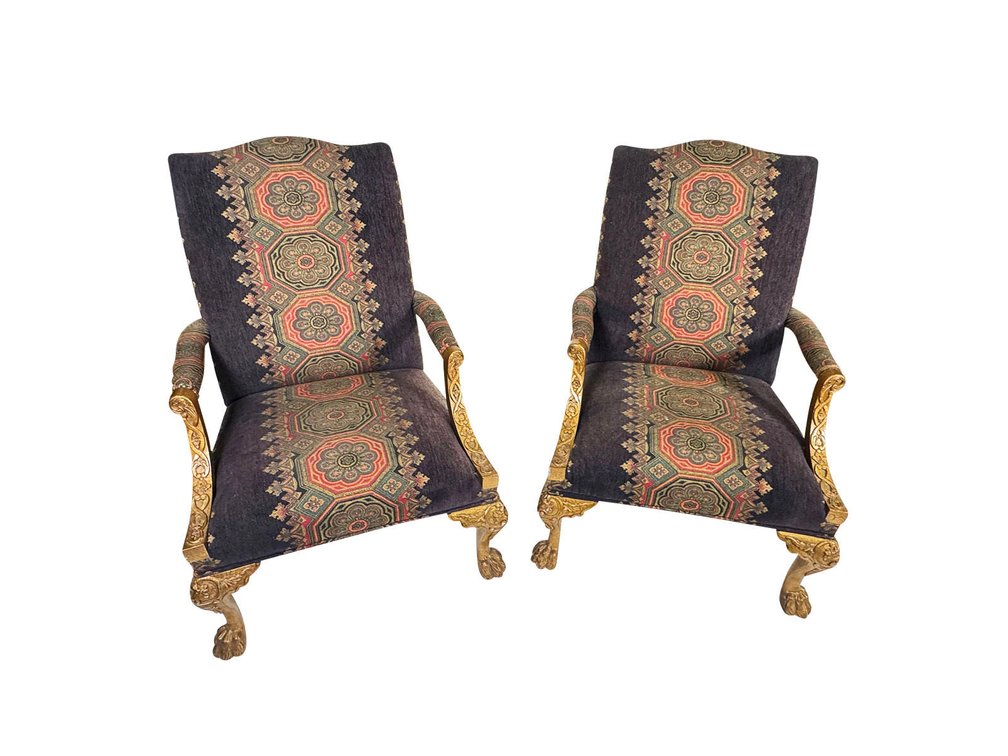 Pair of vintage Henredon Natchez collection chairs. 
