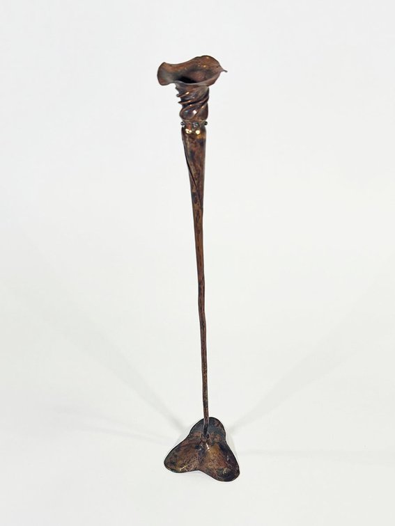 Hessel studios "Waters Journey" copper candle stick. 