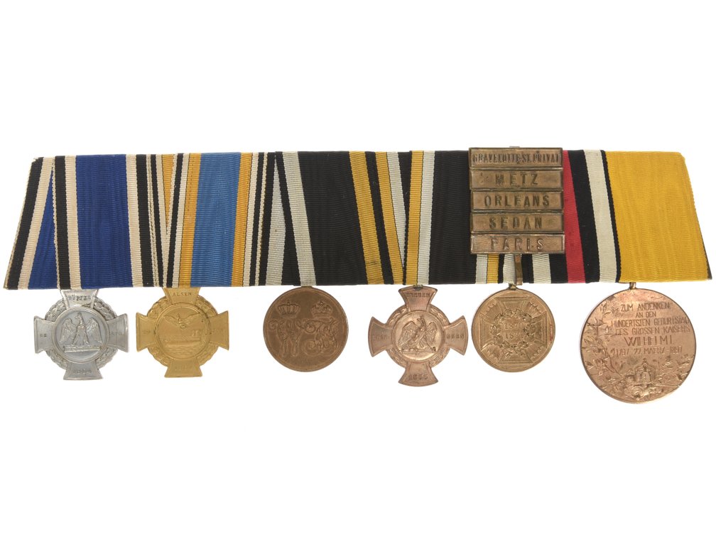 Imperial German Pre-WWI period 6-place Medal Bar