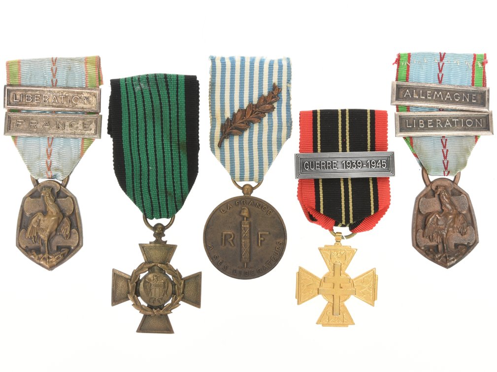 Collection of French World War II Medals: Lot of Five