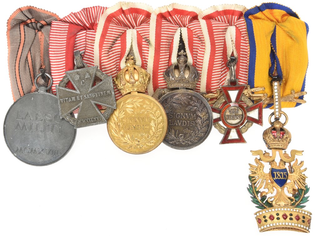 Austro-Hungarian WWI period 6-place Medal Bar