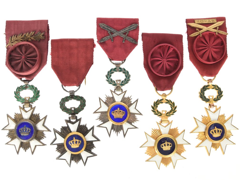 Belgian Order of Crown: Lot of Five