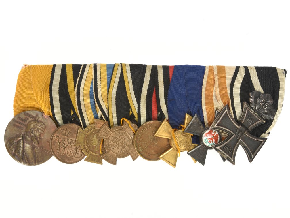 Imperial German Pre-WWI period 8-place Medal Bar