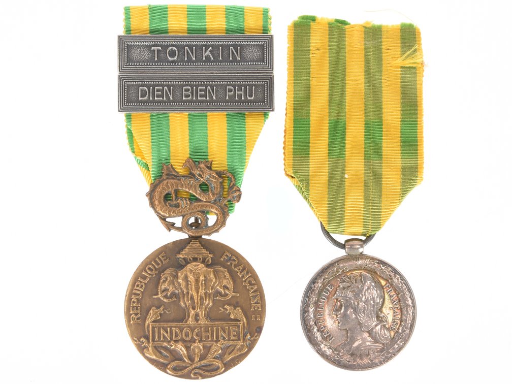 French Tonkin Medal (1885) Army Issue and French Indochina Campaign Commemorative Medal