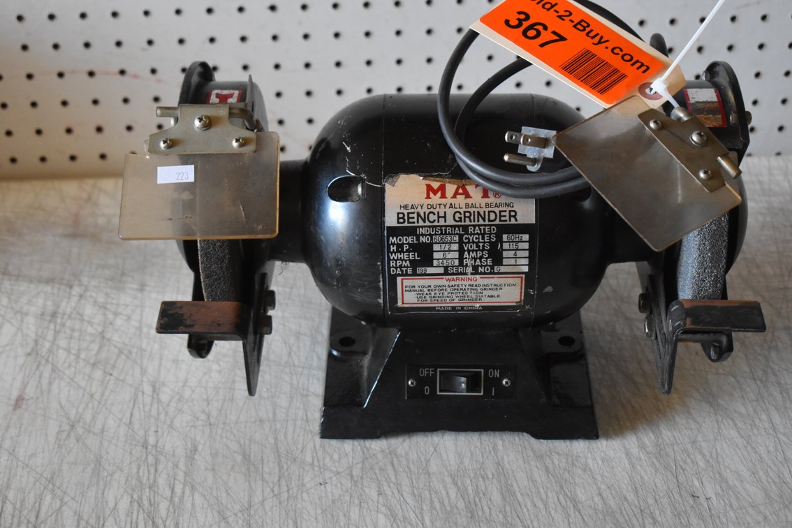 MAT Heavy Duty All Bearing Bench Grinder