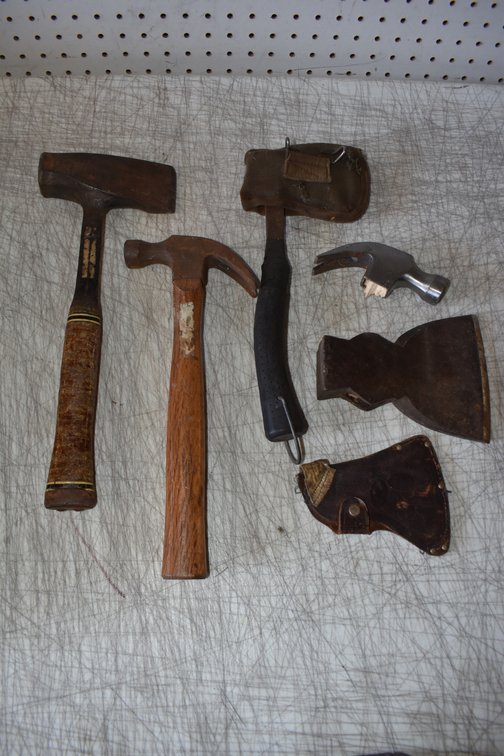 (2) Hatches, Hammer Heads, Hatchet Head & Cover