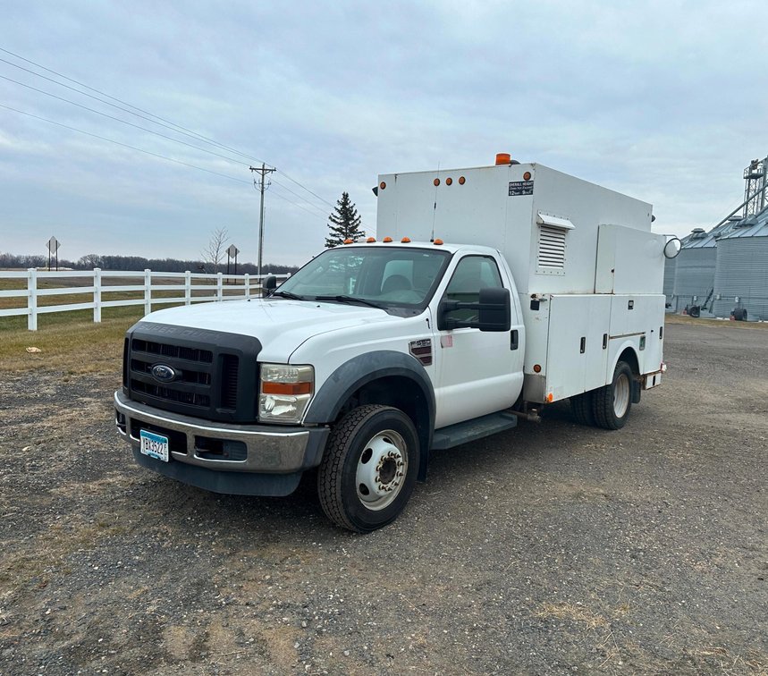 Fleet Vehicles: 2015 Transit Van, 2008 Ford F-550 XL, 2005 Peterbilt