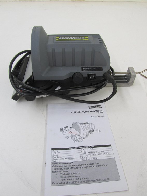 Performax 5" Bench Top Disc Sander