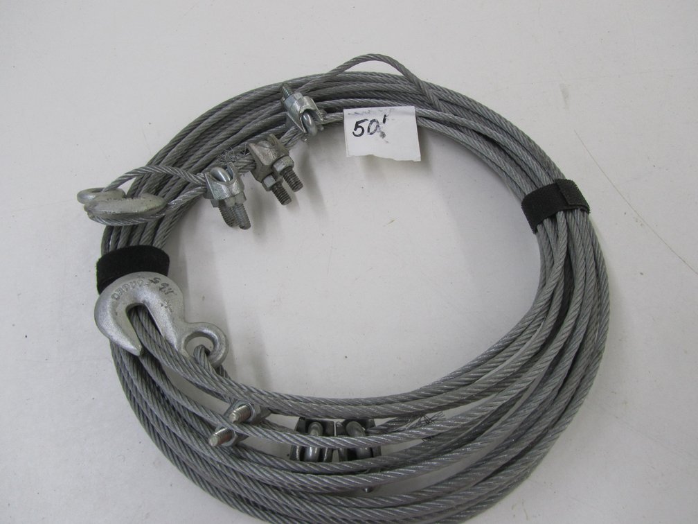 50' Braided Cable w/Hooks