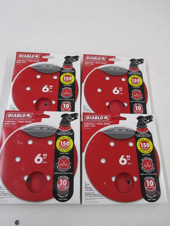 (4) Packs Of (10) Diablo 6" Sanding Discs