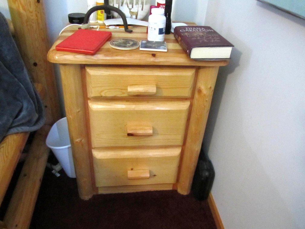 3-Drawer Log Night Stand