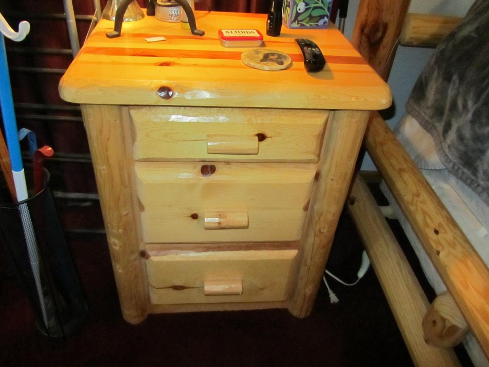 3-Drawer Log Night Stand