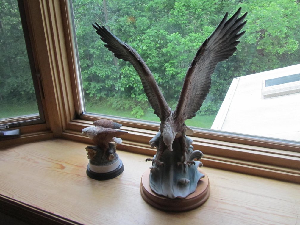(2) Eagle Statues