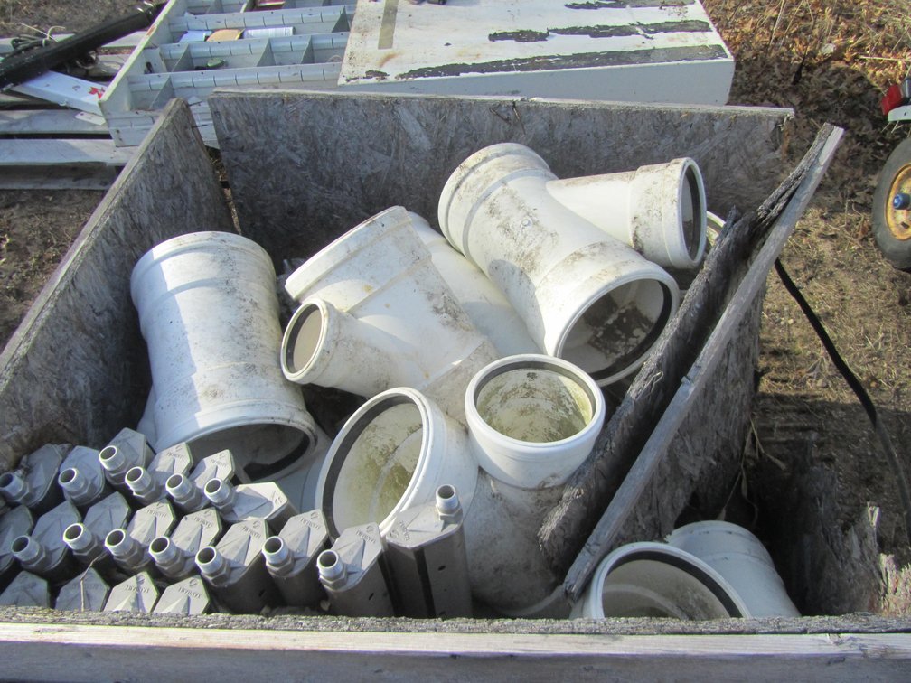Crate Full Of 8" PVC Fitting