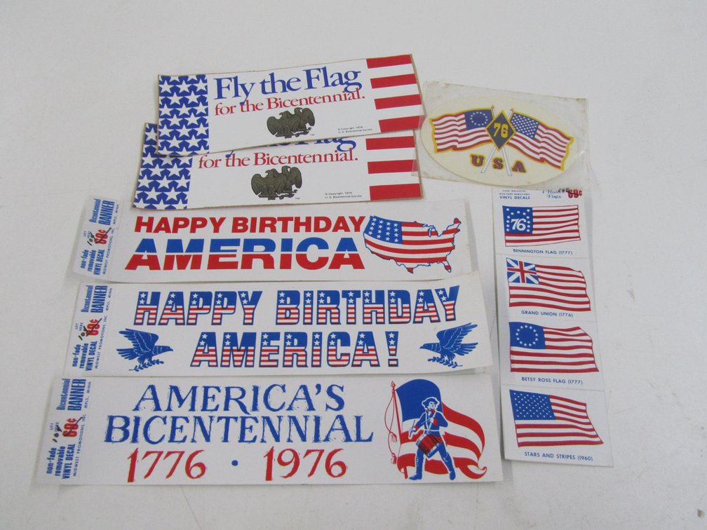 Lot Of Assorted U.S. American Flag Vinyl Decals