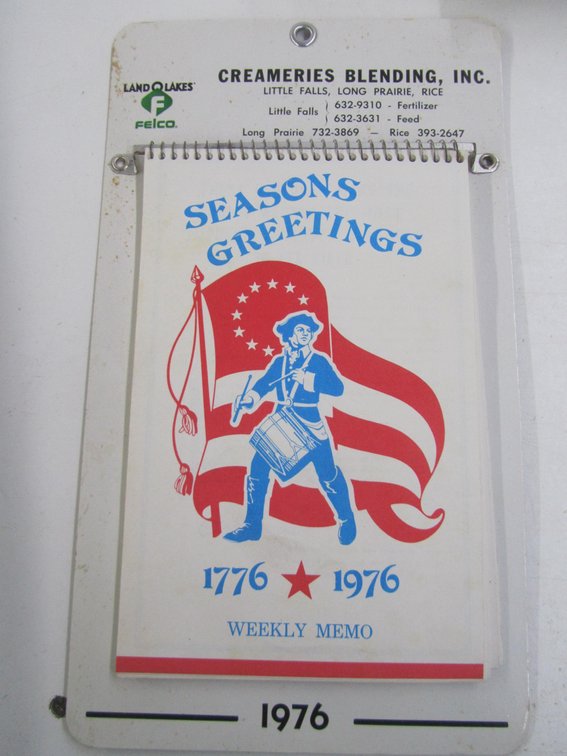 Creameries Blending Inc. Seasons Greetings Bicentennial Weekly Memo