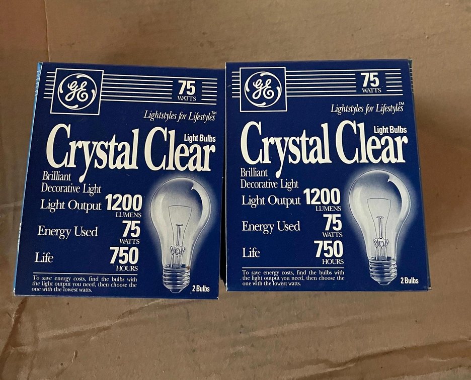 (7) Packs of Two Bulbs Crystal Clear 75 Watt Brilliant Decorative Light