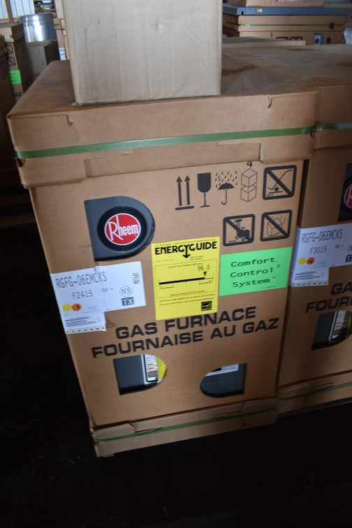 Furnace Rheem 60,000 BTU 96% Efficient, Modulating, Variable ECM Blower Upflow Natural Gas