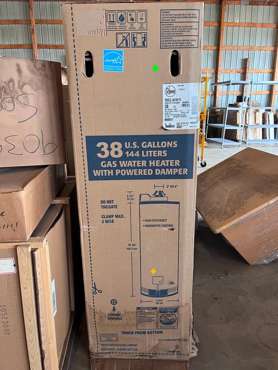Rheem 38 Gallon Natural Vent Hi Efficiency Water Heater