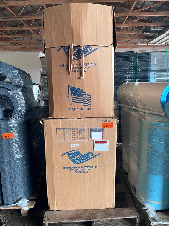 Pallet of Assorted Pipe Insulation Elbows