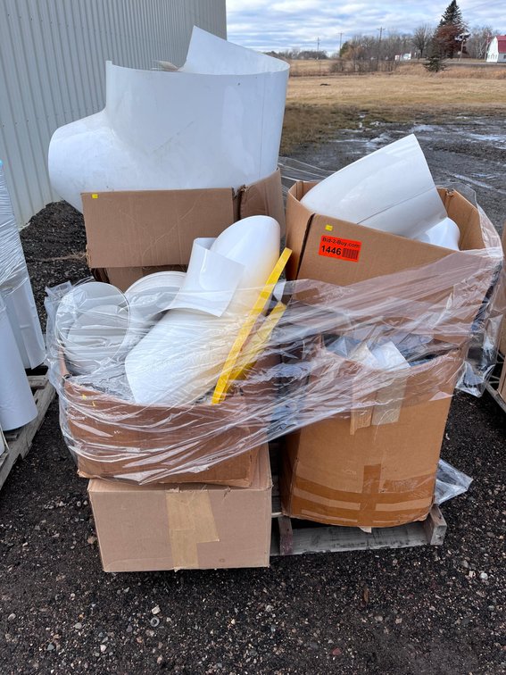 Pallet of Assorted Pipe Fitting Covers