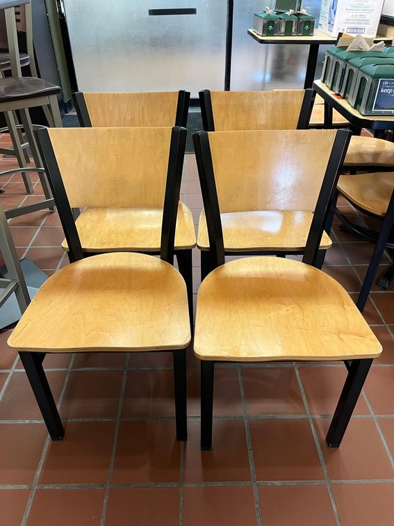 (4) Wood Dinning chairs