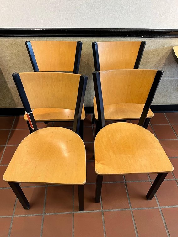 (4) Wood Dinning chairs