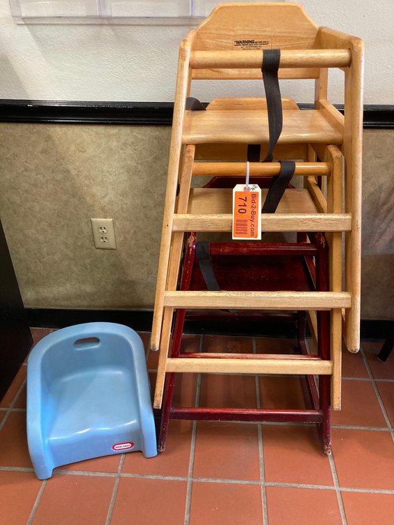 (3) High Chairs, (1) Booster Seat