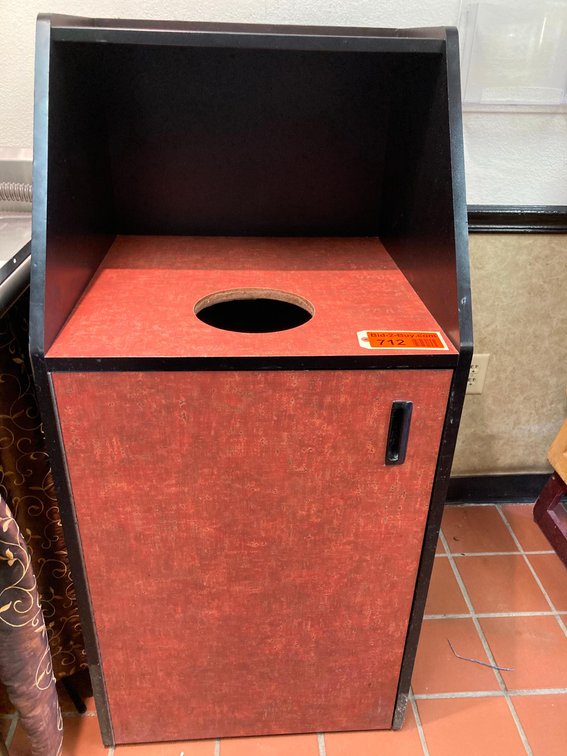 Trash Receptacle, 23" x 23" x 48-1/2" Tall