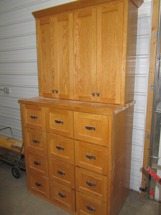 Large 2pc. Wood Filing Cabinet