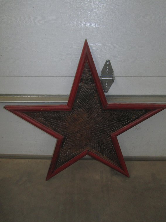 Metal Star w/Wood Frame Wall Hanging