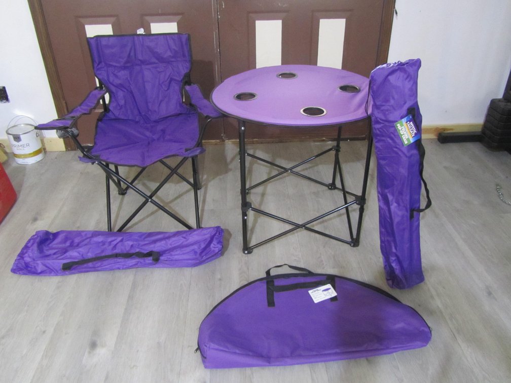 Mystic Tailgate Folding Pop-Up Table w/(2) Bag Chairs