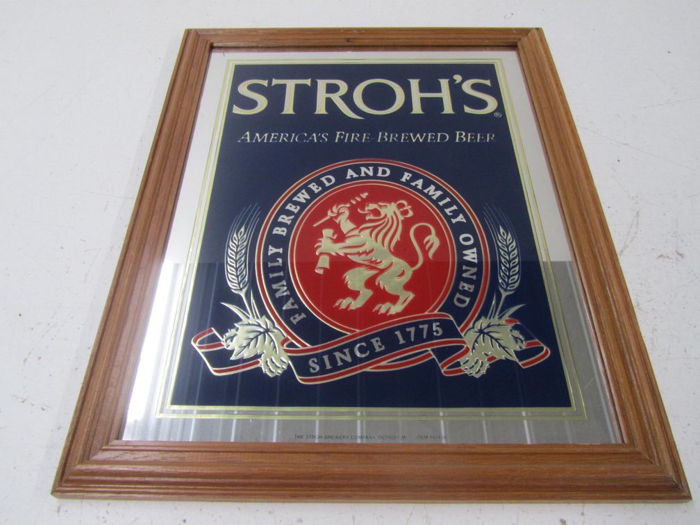 Stroh's American Beer Mirrored Sign