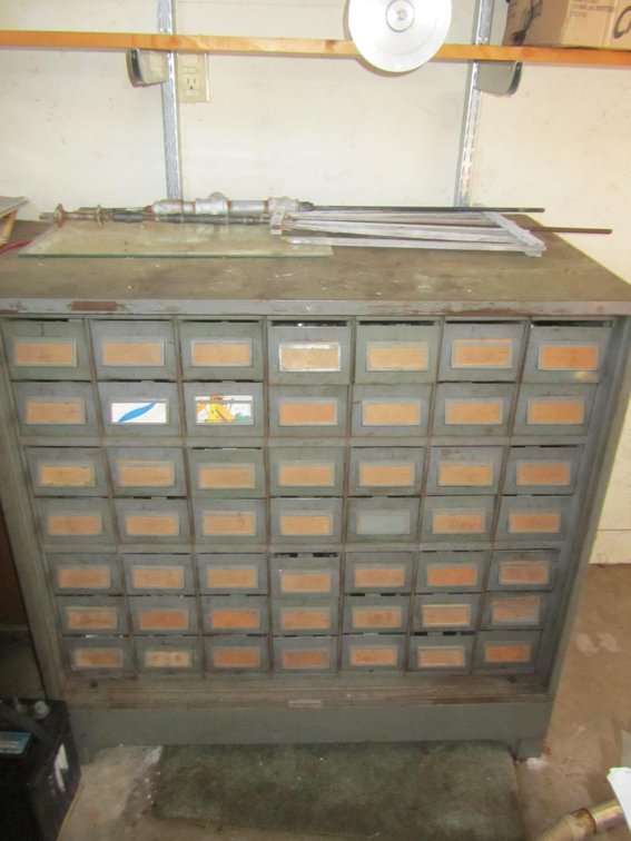 Addressograph 49-Drawer Steel Hardware Organizer Full Of Assorted Hardware