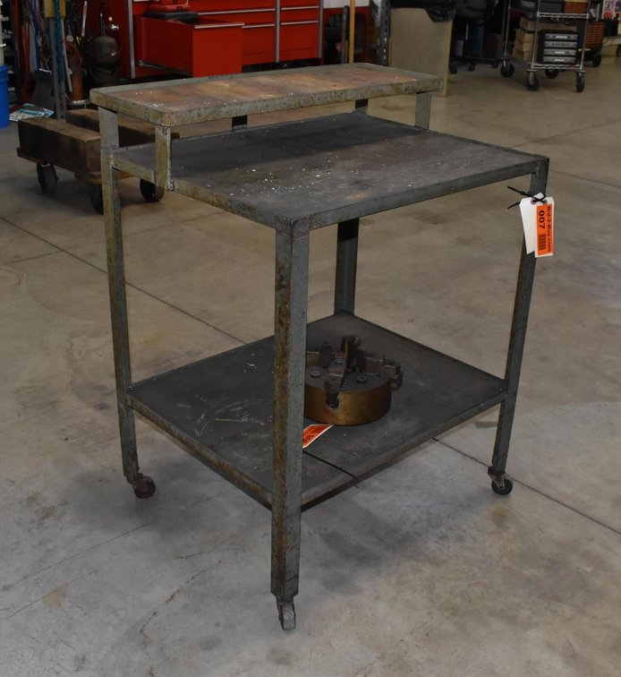 3-Tier Wood and Metal Rolling Table