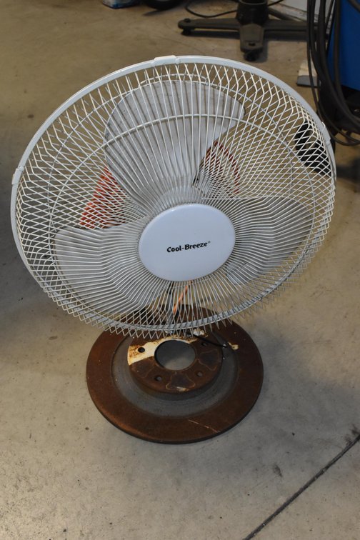 16" Fan Mounted on Homemade Plate