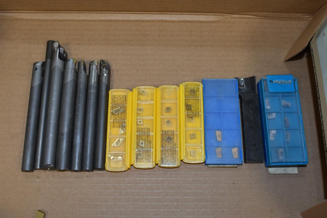  Assorted Inserts and (7) Turning Tools