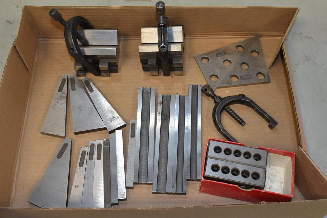 (2) Starrett No. 568 Clamps and (19) Assorted Parallels