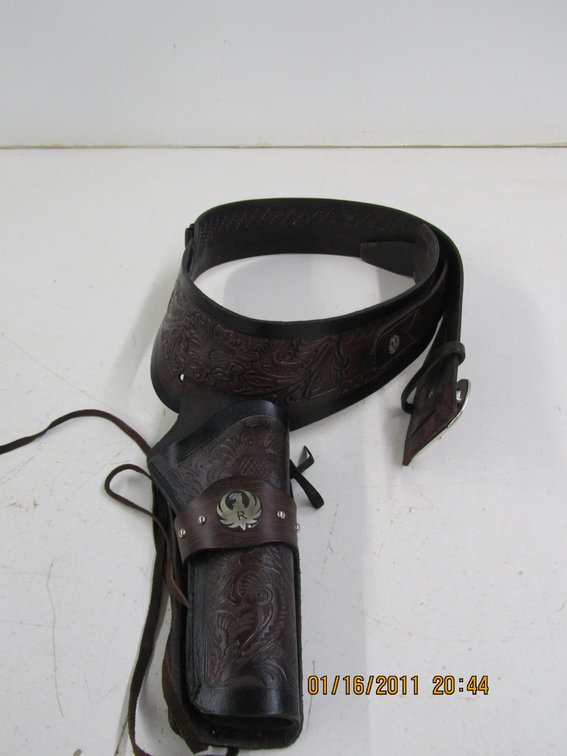Leather Belt With Holster