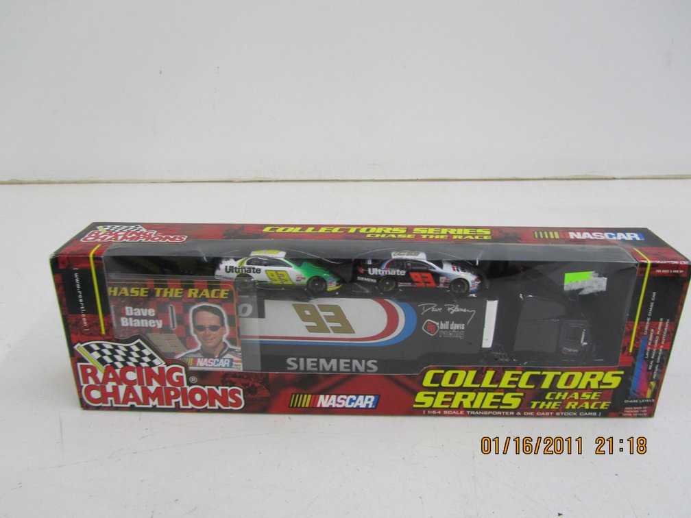 Racing Champions Chase The Race Transporter And Die Cast Stock Cars Set