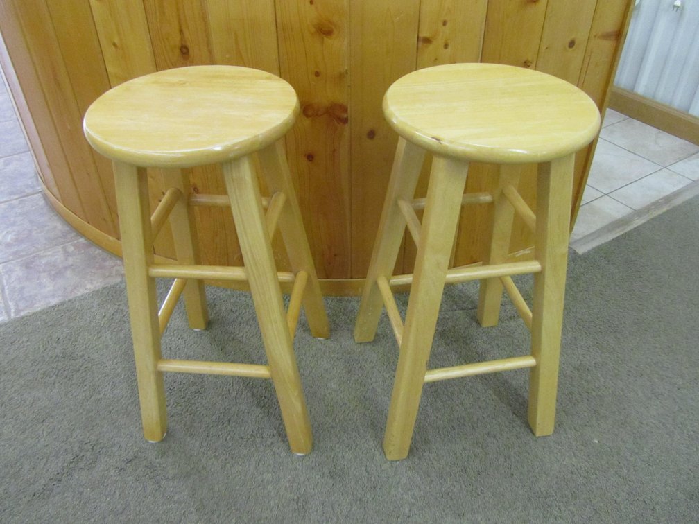 Set Of (3) Wooden Stools