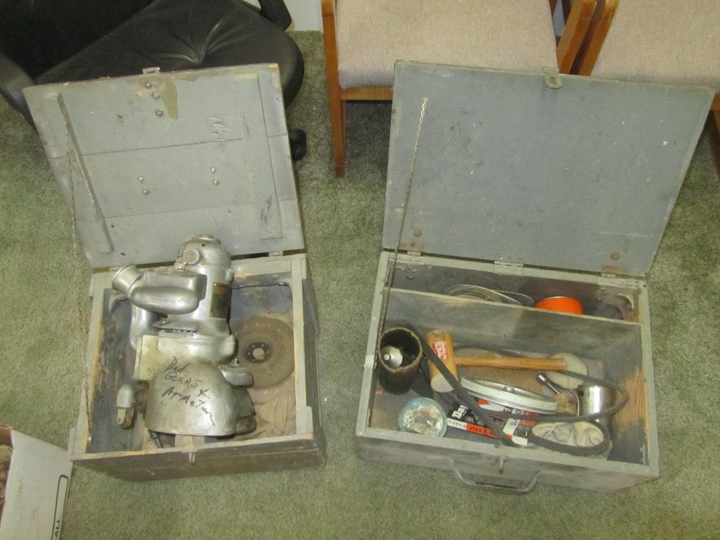 (2) Wood Boxes With 8" Floor Sander