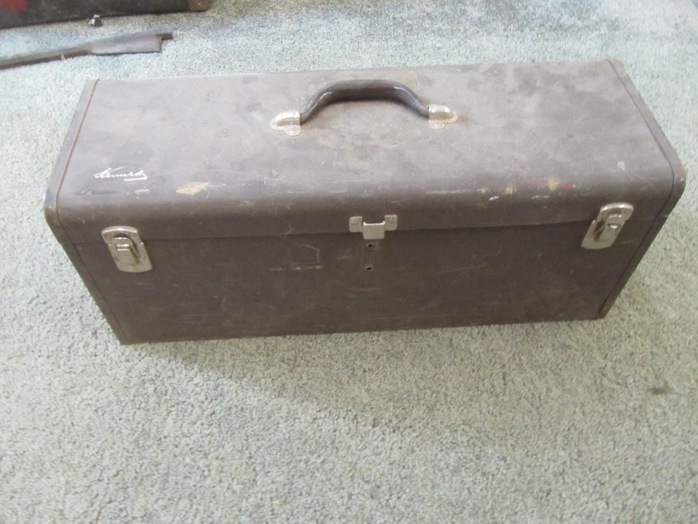 Vintage Kennedy Metal Tool Box Full Of Assorted Carpet Tools