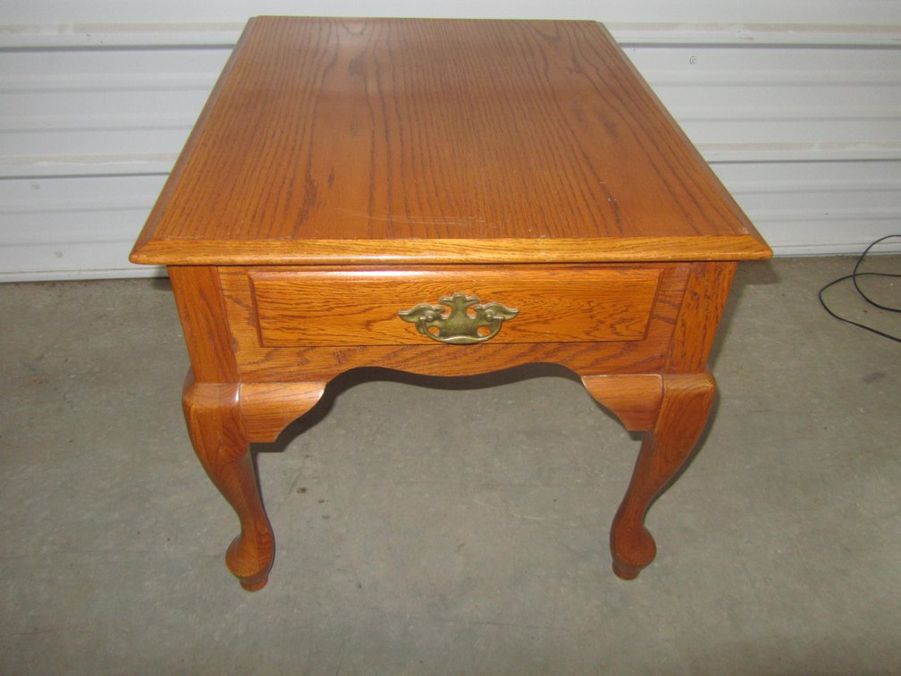 Wood Side Table W/Drawer